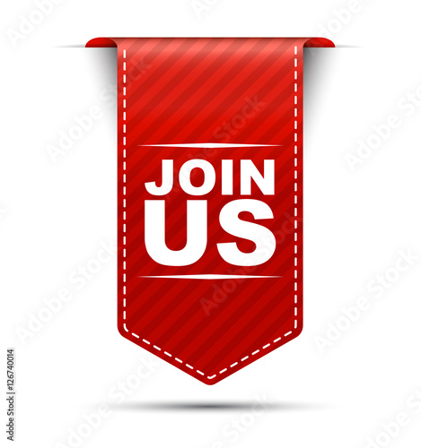 join us, red vector joi us, banner join us