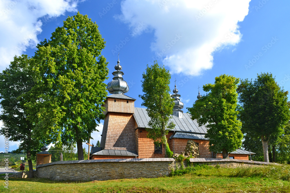 ancient greek catholic wooden  church in Binczarowa