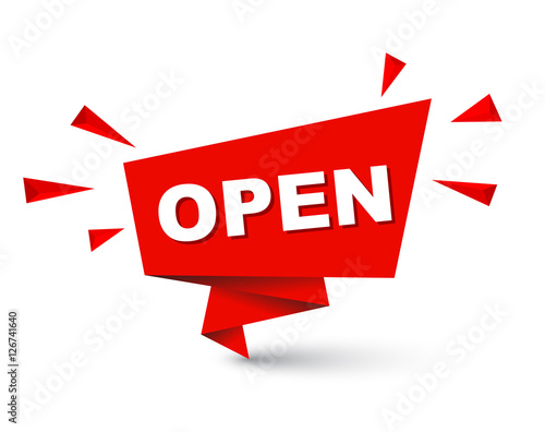 Red easy vector illustration isolated paper bubble open. This element is well adapted for web design.