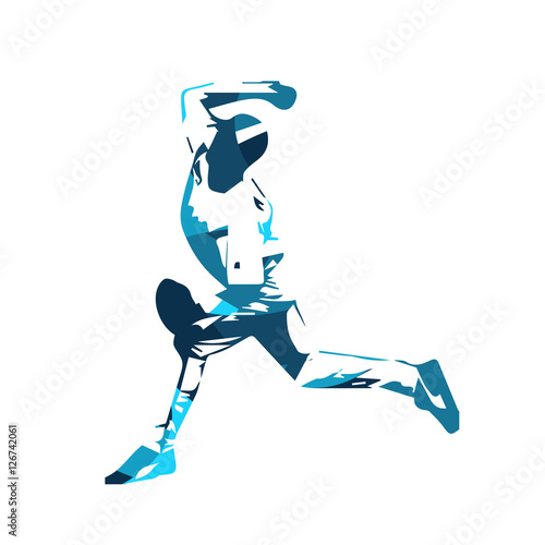 Photography Baseball player, blue vector illustration