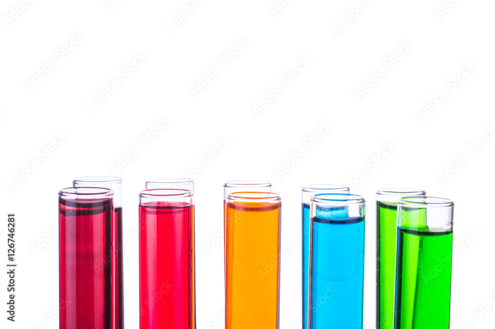 tubes on a white background. macro tubes on a white background. macro
