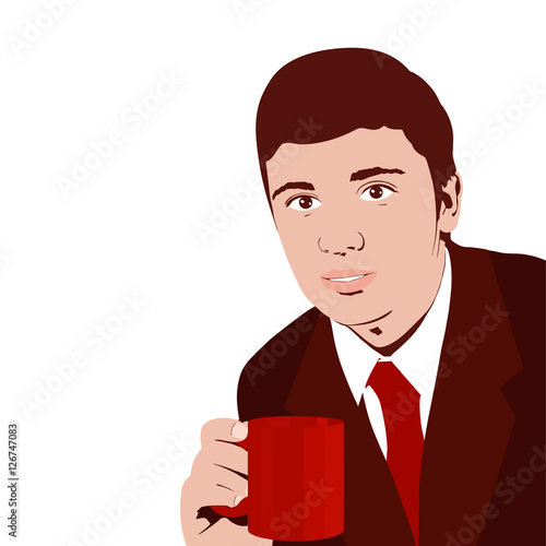 Young businessman with a cup of coffee