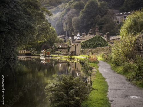 The Rochdale canal at Hebden Bridge in Calderdale photo