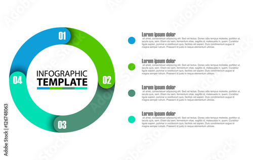 four step circle vector infographic template