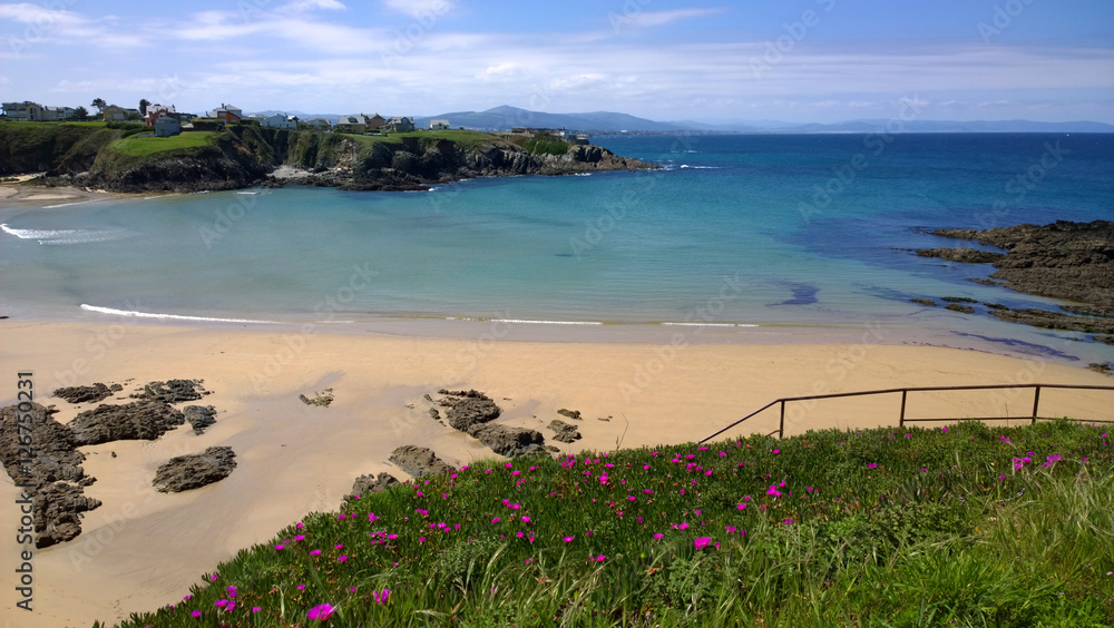 View of the beach in Tapia de Casariego, Asturias - Spain View of the beach in Tapia de Casariego, Asturias - Spain