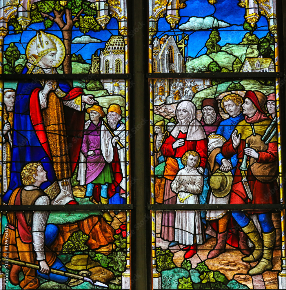 Saint Rumbold - Stained Glass in Mechelen Cathedral