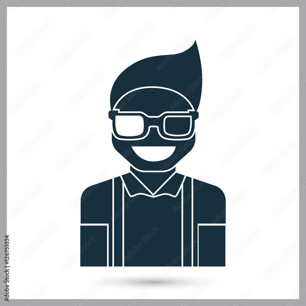 Man watching 3D movie icon. Simple design for web and mobile Man watching 3D movie icon. Simple design for web and mobile