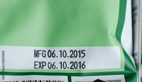 Close up Expiry date printed on product pack