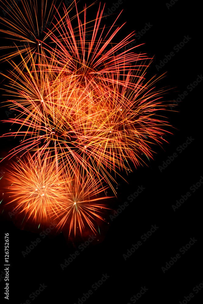 New year fireworks frame background