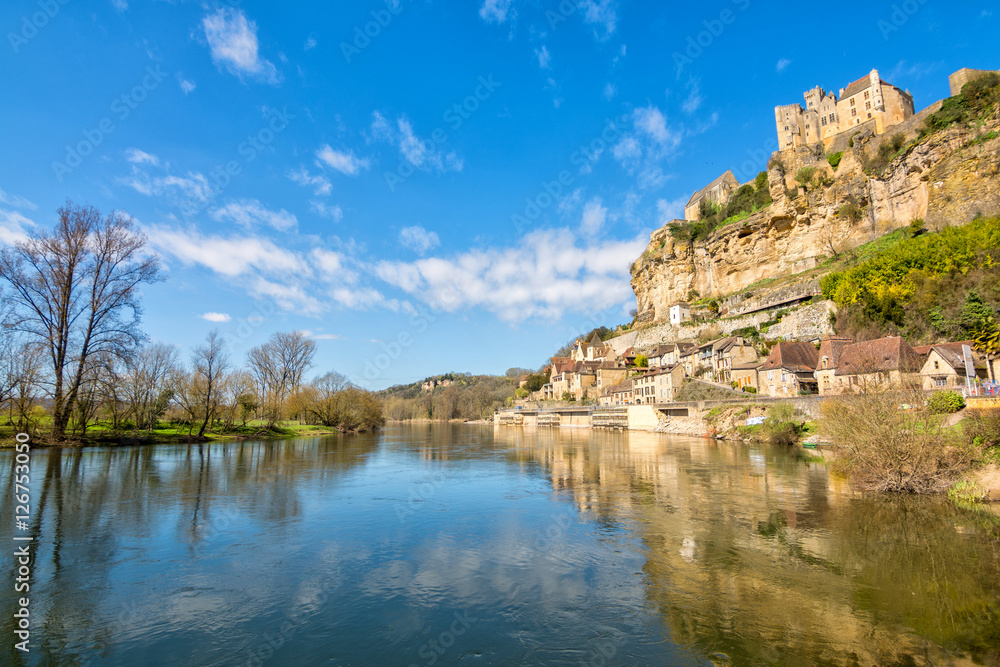 romantic village of beynac et cazenac at perigord, france romantic village of beynac et cazenac at perigord, france