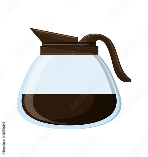 Coffee pot icon. Kitchen supply domestic and household theme. Isolated design. Vector illustration