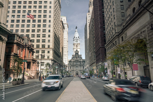 Street view of downtown Philadelphia