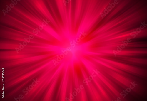 Pink sparkle defocused radial rays lights beautiful abstract background.