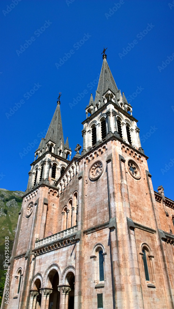 View of the Basilica in Covadonga, Asturias - Spain