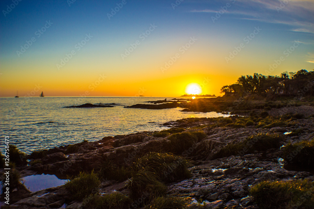 Sunset Over Beach in Uruguay