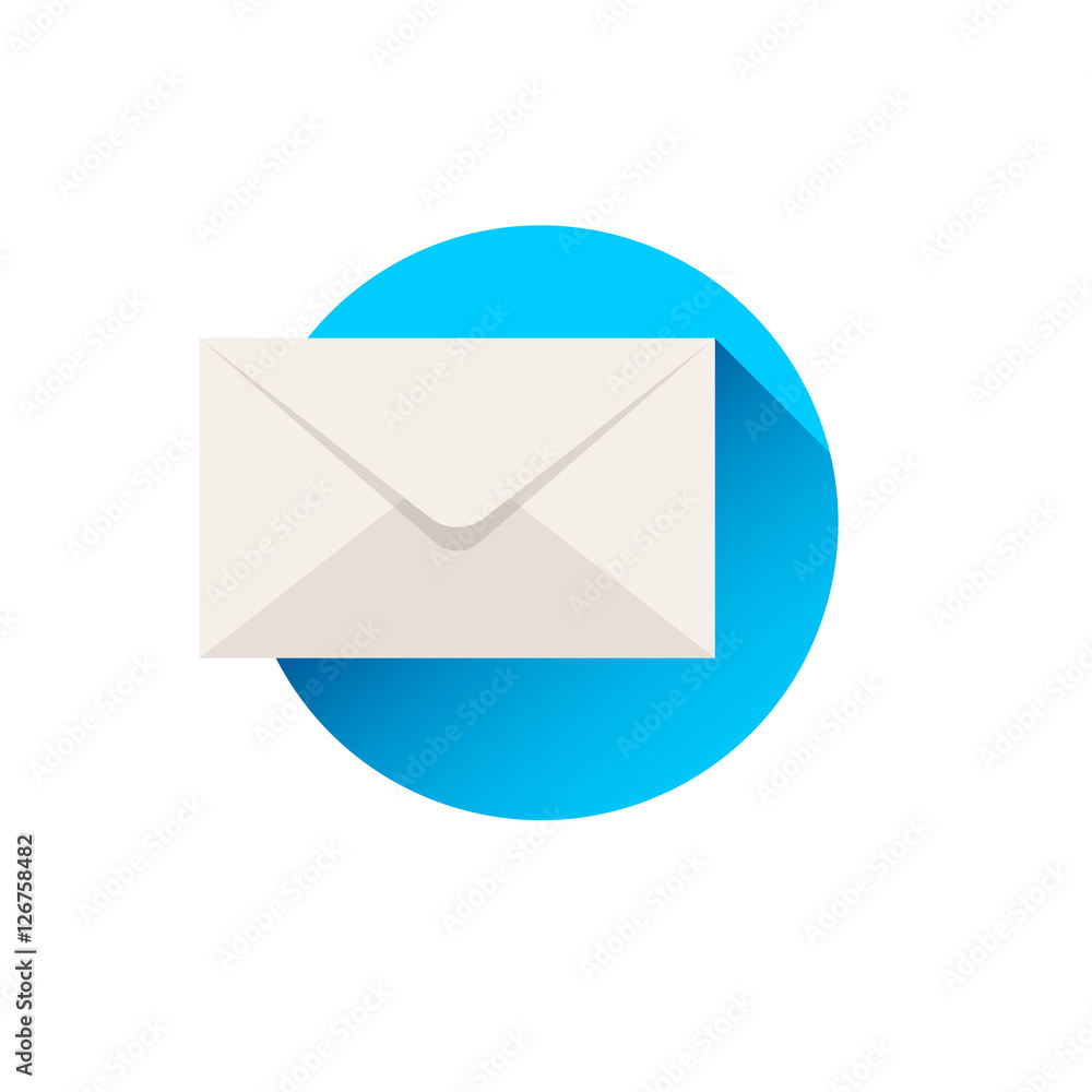 Mail Long Shadow Icon Mail Long Shadow Icon