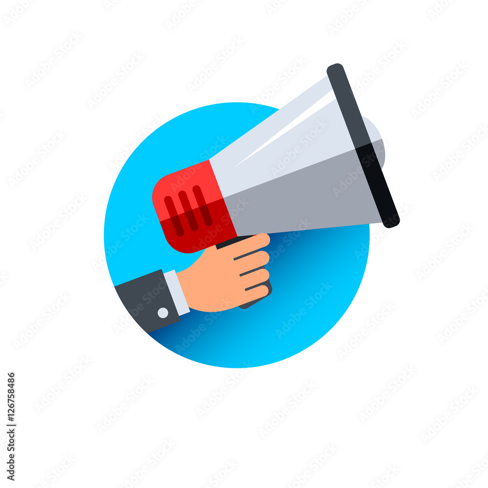 Megaphone Long Shadow Icon Megaphone Long Shadow Icon