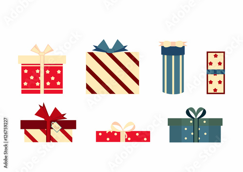Collection of Vector Christmas Present Boxes.