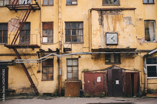 View of old building with anciant clock photo