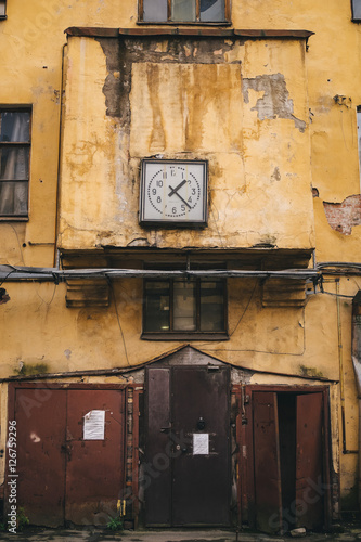 View of old building with anciant clock