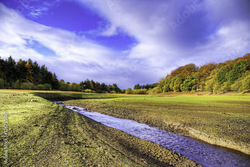 Dry reservoir in Yorkshire, UK