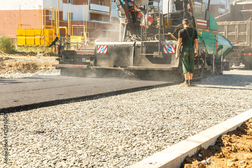 Obraz na płótnie Asphalt-placing machine