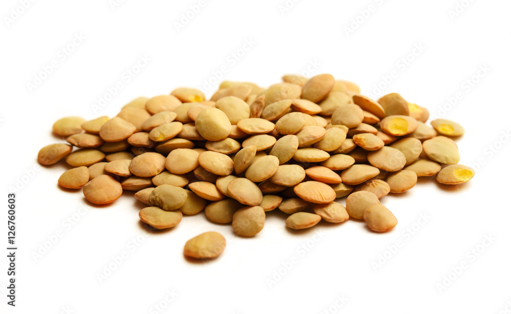 Raw lentil on white background Raw lentil on white background
