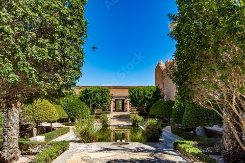 View of the beautiful gardens in the Almeria (Almería) castle (Alcazaba of Almeria), Spain photo