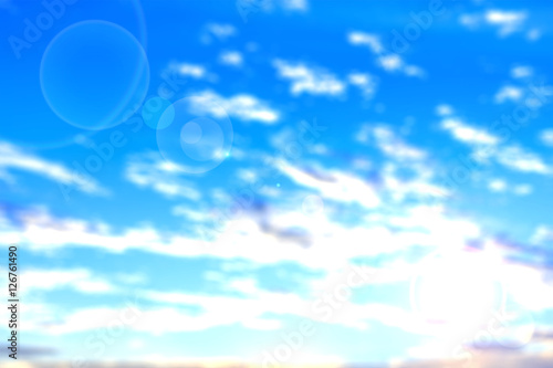 Abstract blurry bokeh background of Soft focus clouds blue sky w