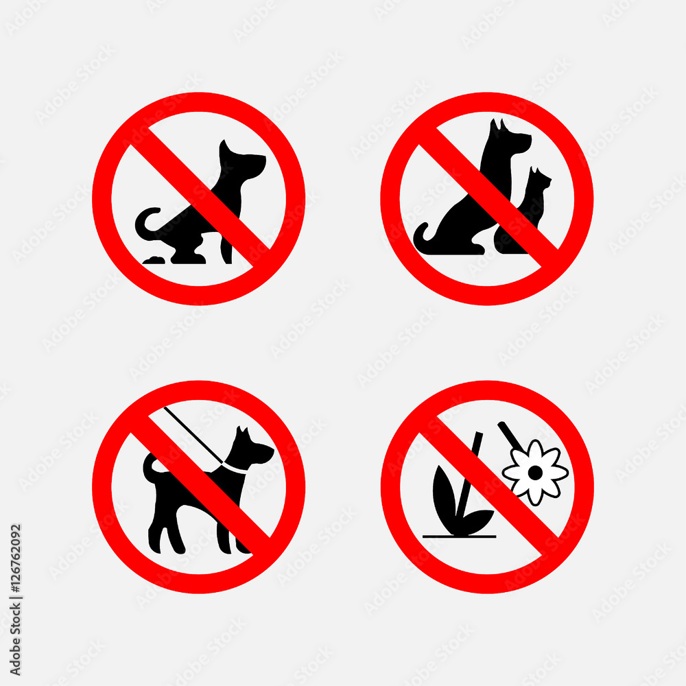 icon signs prohibiting animals, plants, fully editable vector im icon signs prohibiting animals, plants, fully editable vector im