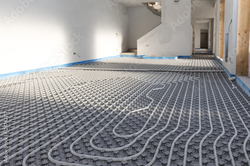 Bild auf Leinwand System floor radiant with polyethylene pipes