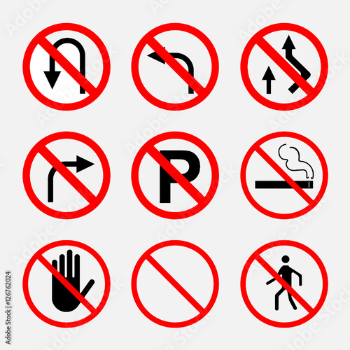 Free Download prohibiting signs, traffic on the road, no smoking, stop, parkin - GFXLoad