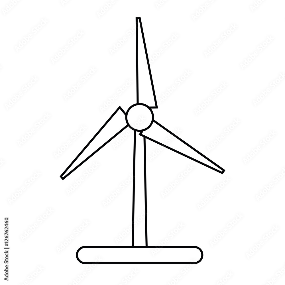 eco wind mill icon. Ecology renewable conservation and saving theme. Isolated design. Vector illustration