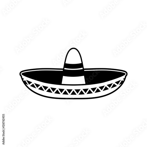 Sombrero flat icon. National Mexican hat. Cap in Mexico