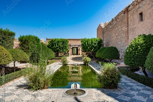 View of the beautiful gardens in the Almeria (Almería) castle (Alcazaba of Almeria), Spain photo