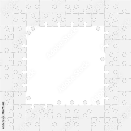 Vector Grey Frame Puzzles Pieces GigSaw - 100.