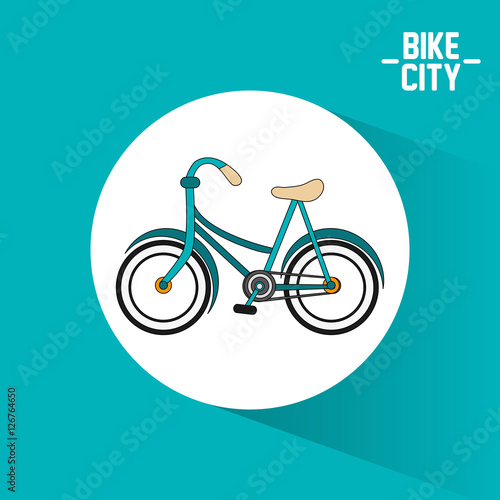 Bike city inside circle icon. Bicycle cycle healthy lifestyle and sport theme. Colorful design. Vector illlustration