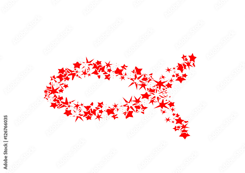 ruban rouge en étoiles contre le sida ,icône du sidaction,dur fond blanc  Stock Vector | Adobe Stock