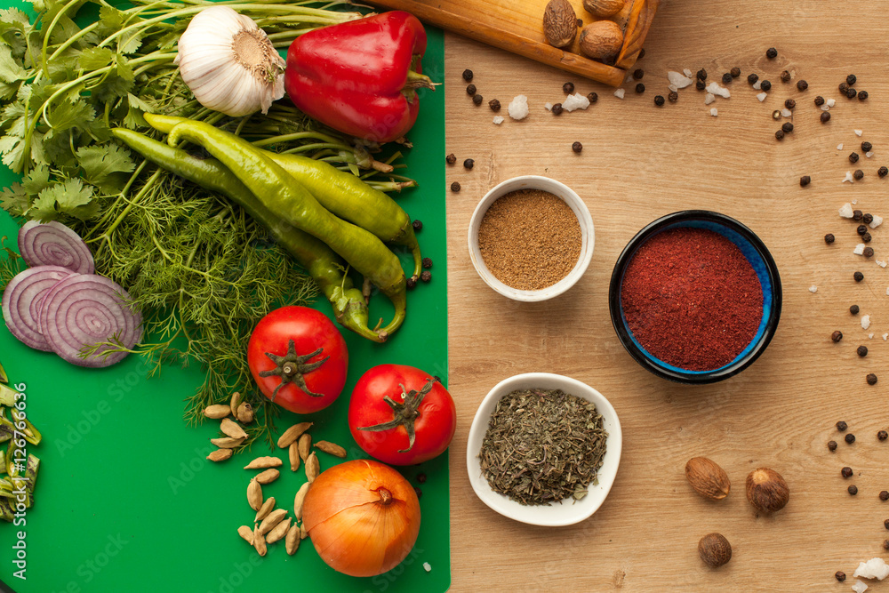 Ingredients for cooking healthy vegetarian meal full of vitamins. Sliced green beans for making lunch. Ingredients for cooking healthy vegetarian meal full of vitamins. Sliced green beans for making lunch.