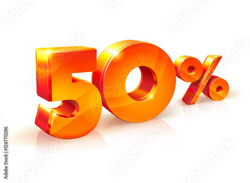 Discount fifty percent. Isometric style