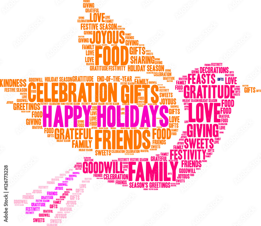 Obraz premium Happy Holidays Word Cloud