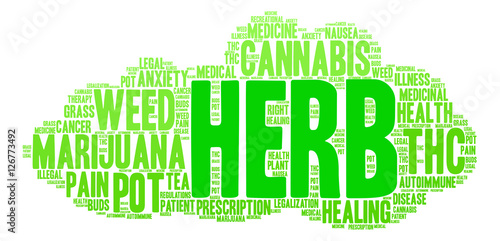 Herb Word Cloud on a white background. 