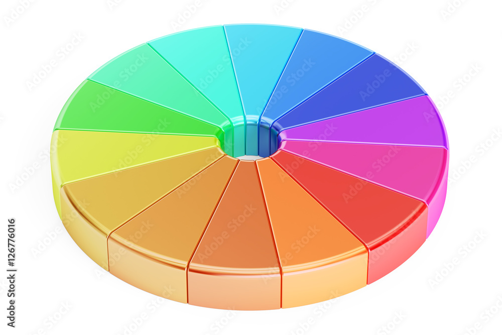 Obraz premium Circle colored palette, 3D rendering