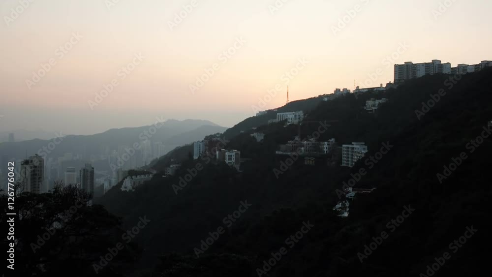 Sunrise on the Victoria Peak in Hong Kong Sunrise on the Victoria Peak in Hong Kong