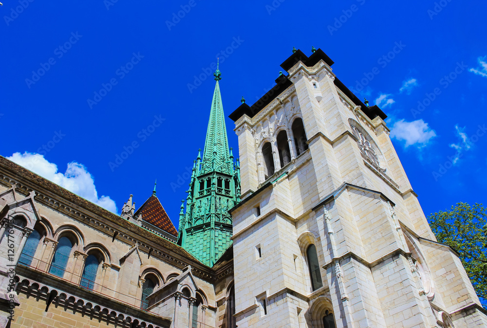 Geneva, Switzerland - June 17, 2016: The St. Pierre Cathedral
