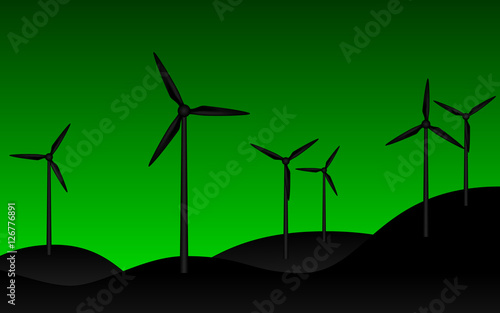 wind power plant silhouette