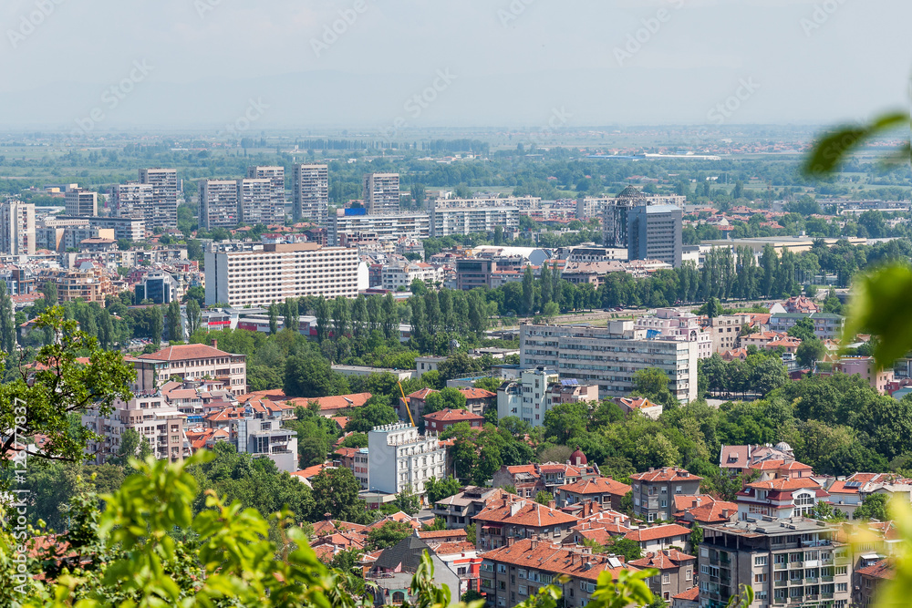 Aerial view of residential district in Plovdiv, Bulgaria