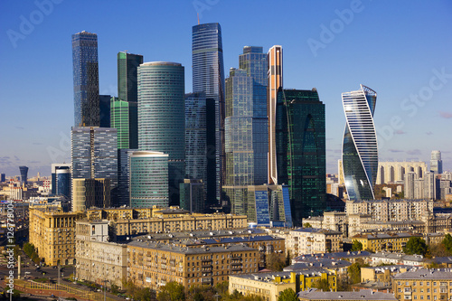 View of the city from a tall building © maxim4e4ek