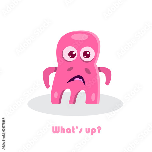 text with funny monster