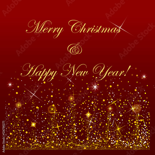 cartolina stelle dorate natale anno nuovo